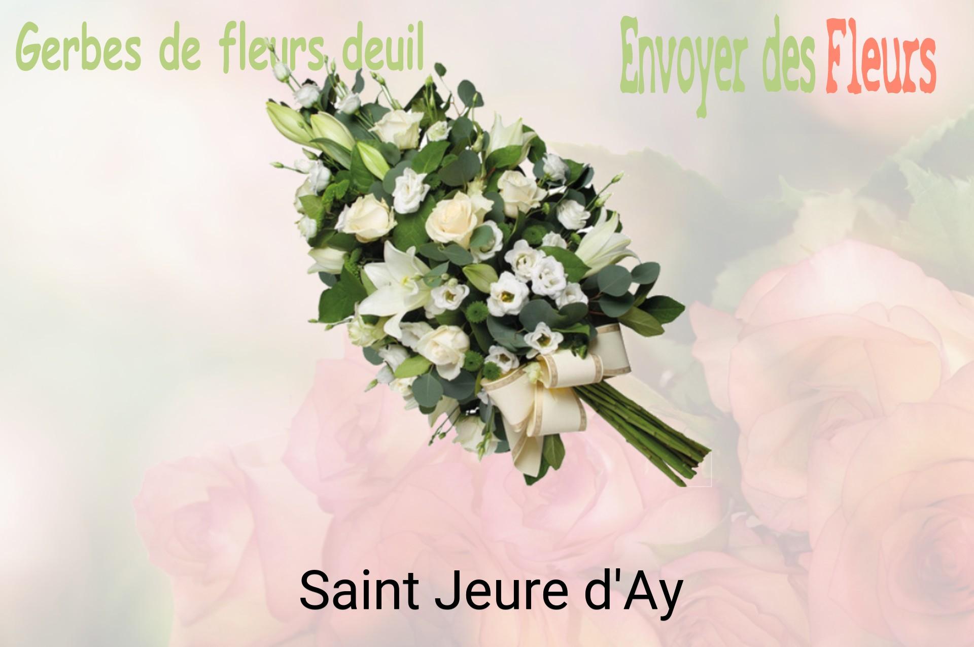 Gerbe de fleurs de deuil livrée à Saint-Jeure-d'Ay